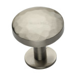 M Marcus Heritage Brass Hammered Design Round Cabinet Knob with Rose 38mm 